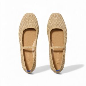 Rothy's The Max Square Mary Jane Size 5 Golden Sun Basketweave Shimmery Gold